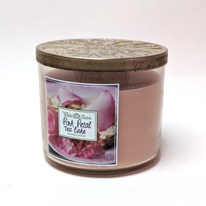 Discontinued 2014 Bath & Body Works White Barn Pink Petal Tea Cake 3-Wick Candle